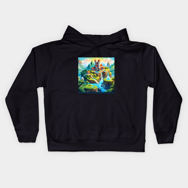 Emerald Bliss Isle Kids Hoodie by ART-SHOP01